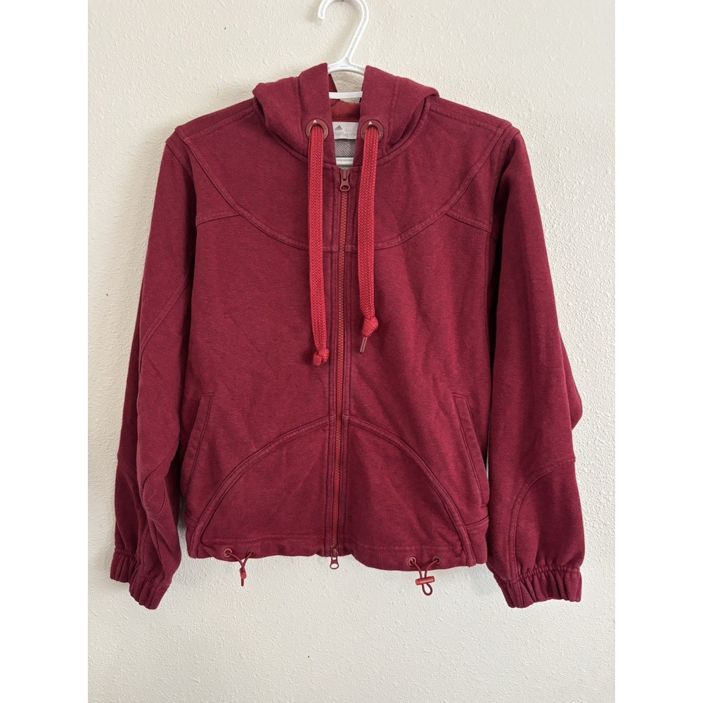 Adidas by Stella McCartney Women's Small Burgundy Red Full Zip Hoodie Jacket